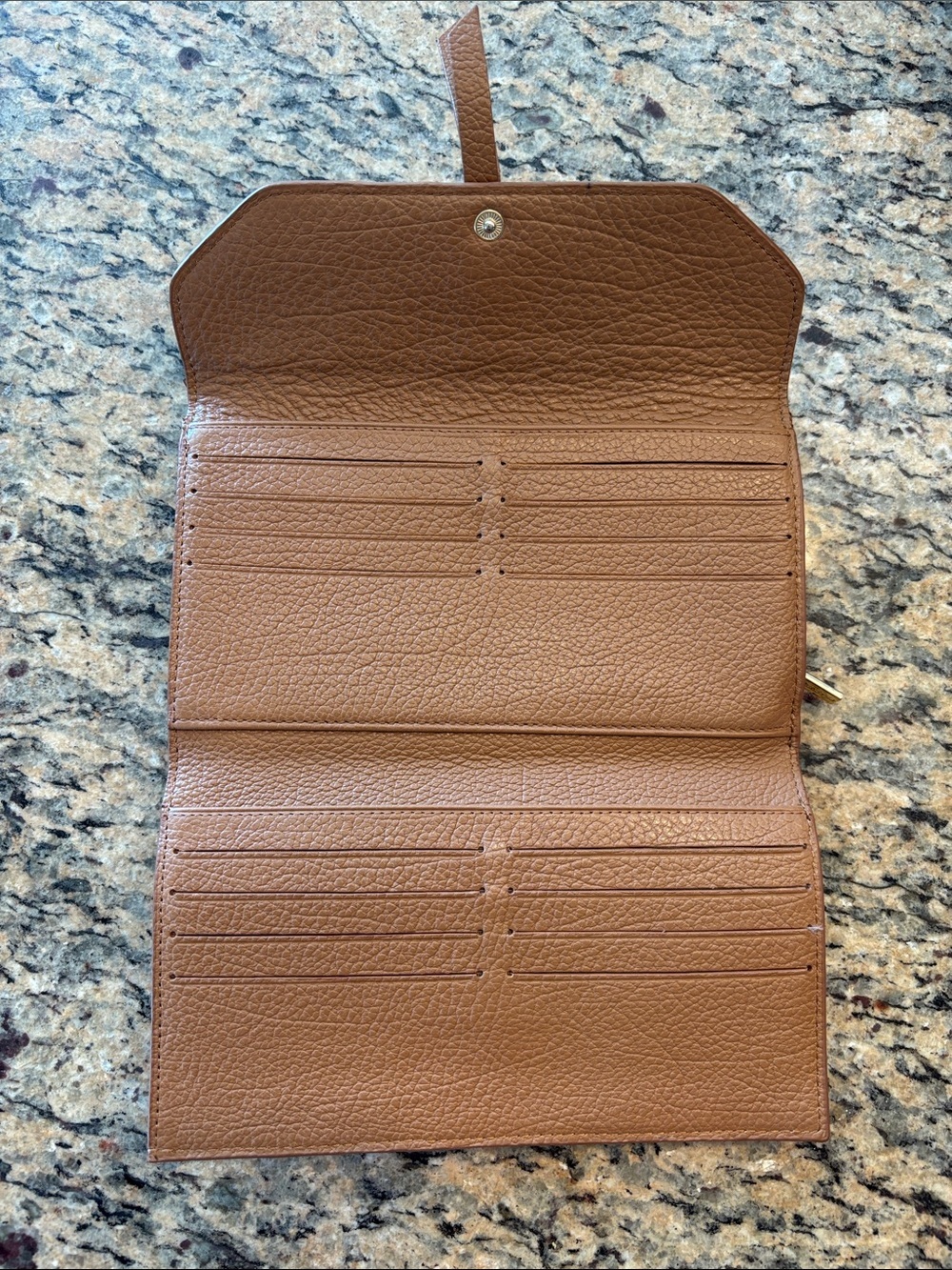 Pebbled Tan Leather Buckle-Accent Wallet - Picture 4 of 8